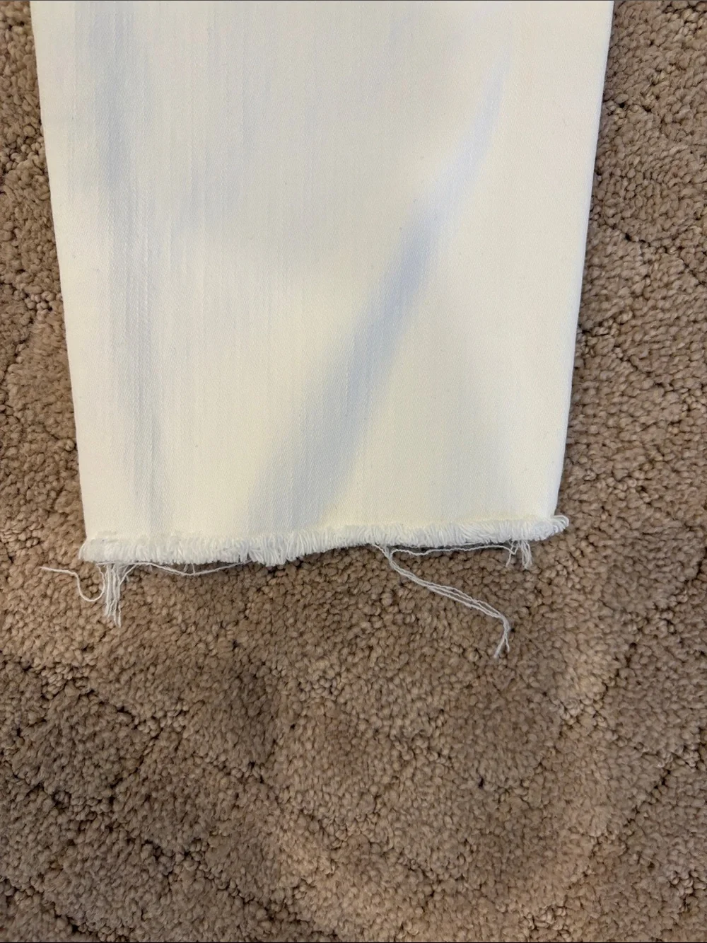 J. Crew White Skinny Jeans with Raw Hem